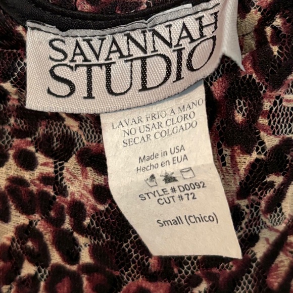 90s Vintage Black Pink Red Cheetah Leopard Print Flare Dress Women's Small - Picture 3 of 5